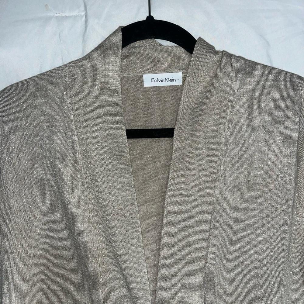 Calvin Klein Metallic Beige Women's Top